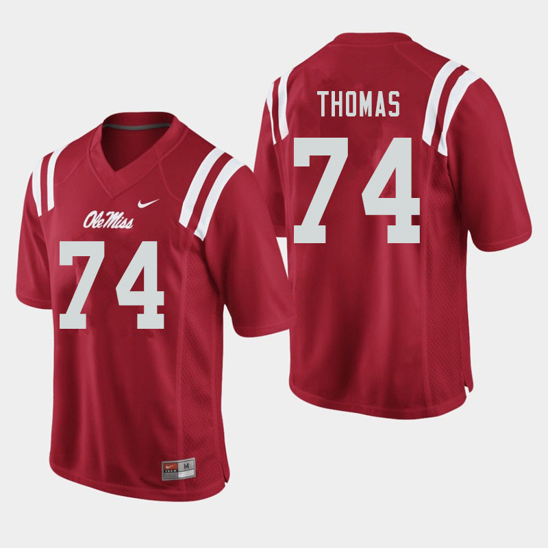Men #74 Darius Thomas Ole Miss Rebels College Football Jerseys Sale-Red - Click Image to Close